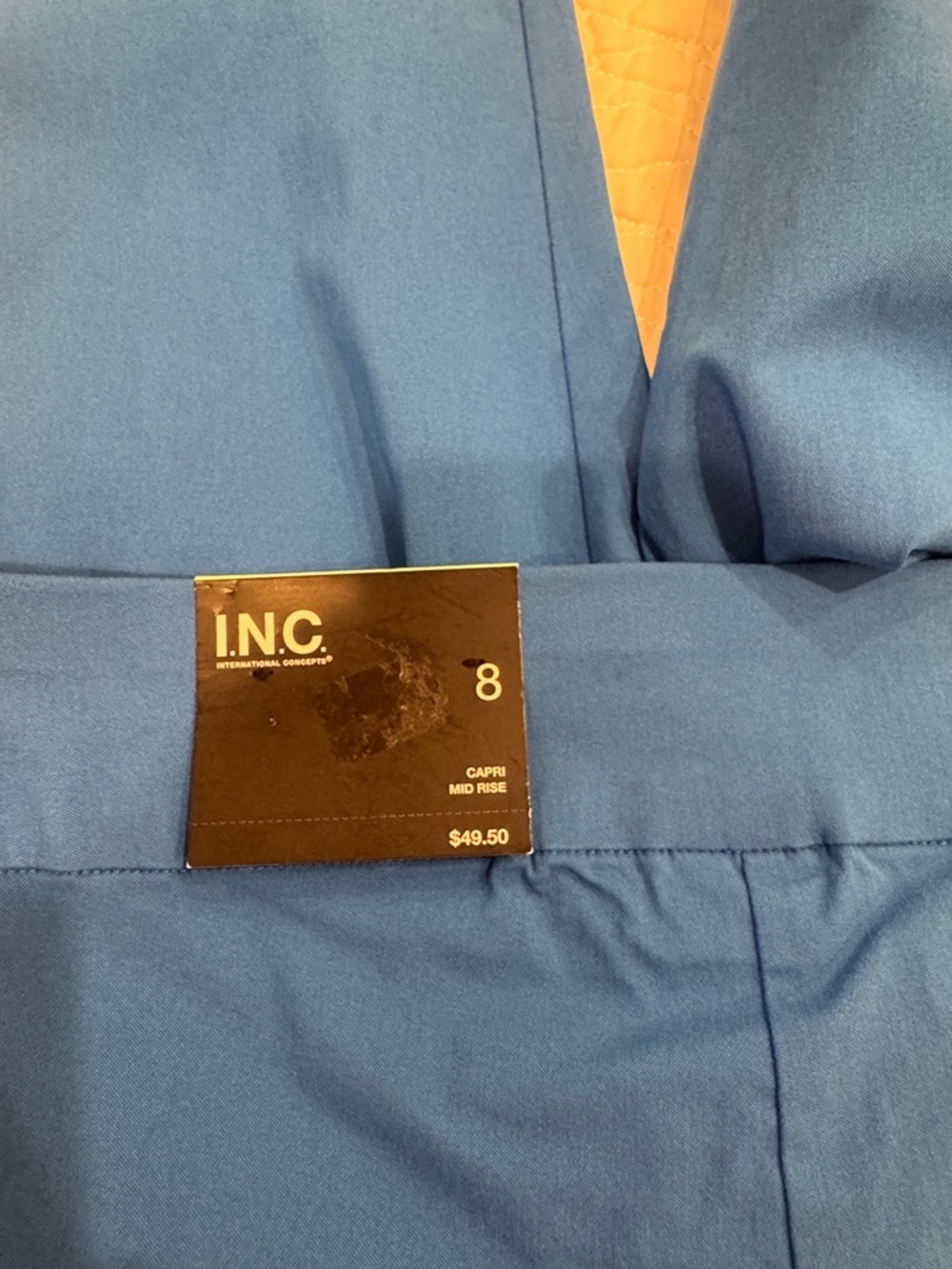 INC International Concepts Electric Blue Capri Mid Rise Pants - Picture 5 of 8